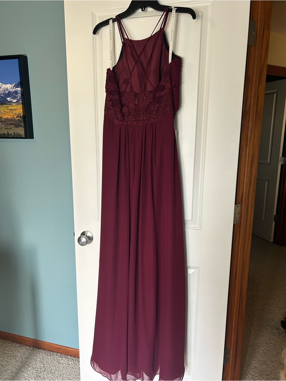 Azazie Ginger Allure Cabernet Maxi Dress NWT - Picture 8 of 15